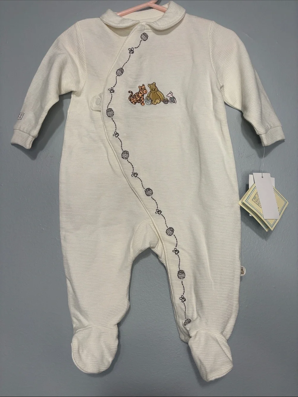 NWT Vintage 90s Classic Pooh Bear Footie Romper 3M